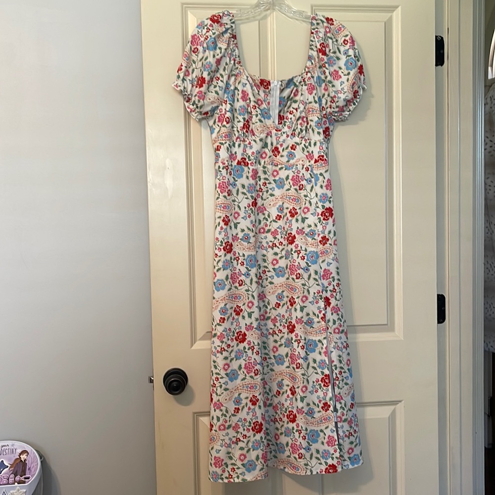 Shein, Floral 1940s Style Midi Dress, Size L